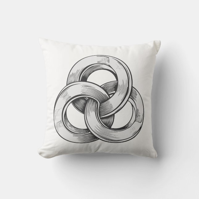 Black and white abstract of three interconnected c kissen (Vorderseite)