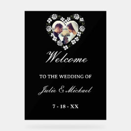 Black and White Acrylic Wedding Welcome Sign Acrylschild