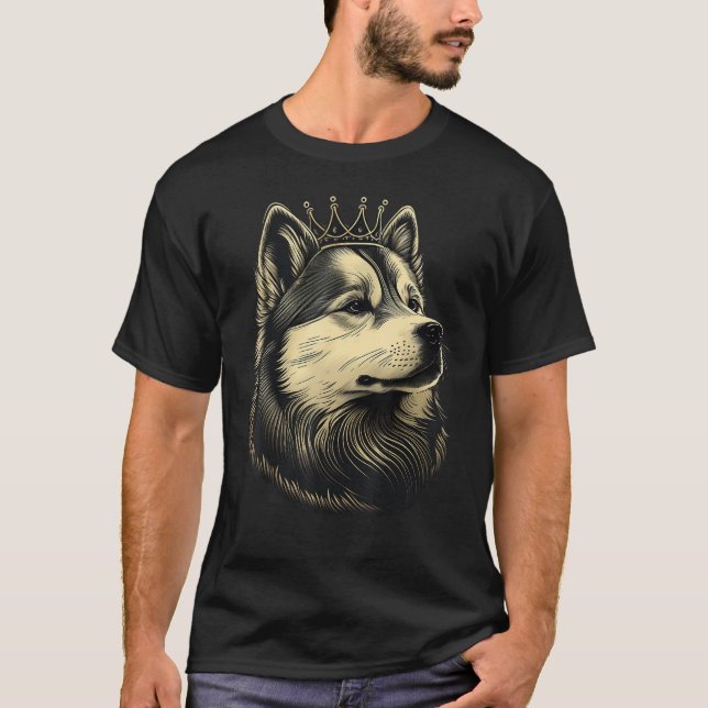 Black and White Alaskan Malamute Dog Crown Alaskan T-Shirt (Vorderseite)