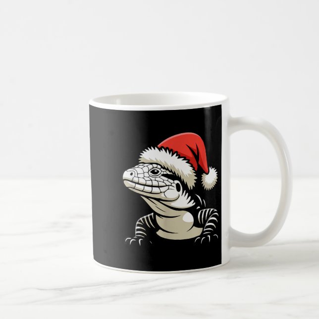 Black And White Argentine Tegu Christmas Ugly Xmas Kaffeetasse (Rechts)