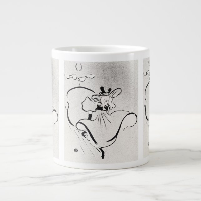 Black and White Art Jane Avril von Toulouse Lautre Jumbo-Tasse (Vorderseite)