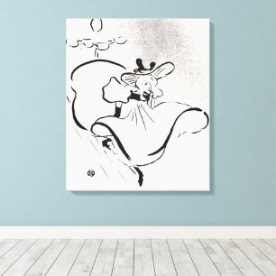 Black and White Art Jane Avril von Toulouse Lautre Leinwanddruck