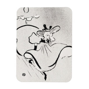 Black and White Art Jane Avril von Toulouse Lautre Magnet