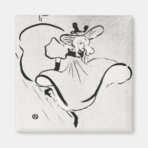Black and White Art Jane Avril von Toulouse Lautre Magnet