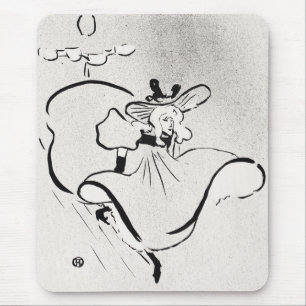 Black and White Art Jane Avril von Toulouse Lautre Mousepad