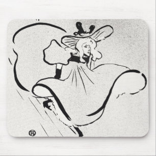 Black and White Art Jane Avril von Toulouse Lautre Mousepad