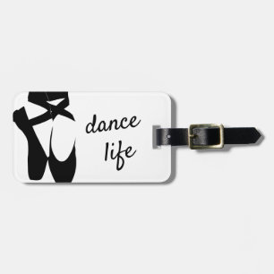 Black and White Ballet Shoes Dance Life Custom Gepäckanhänger