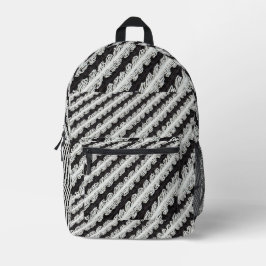 Black and White Bands Bedruckter Rucksack