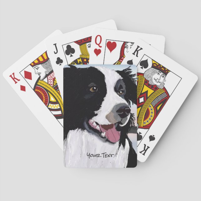 Black and White Border Collie Playing Cards Spielkarten (Rückseite)