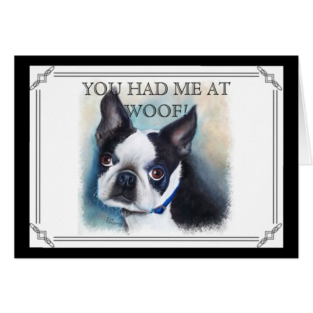 BLACK AND WHITE BOSTON TERRIER (Vorderseite (Horizontal))