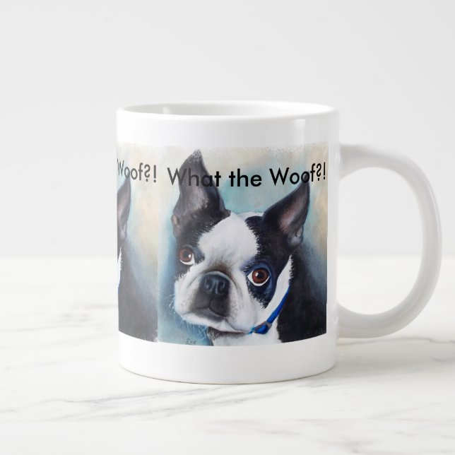 BLACK AND WHITE BOSTON TERRIER Jumbo-Tasse (Rechts)