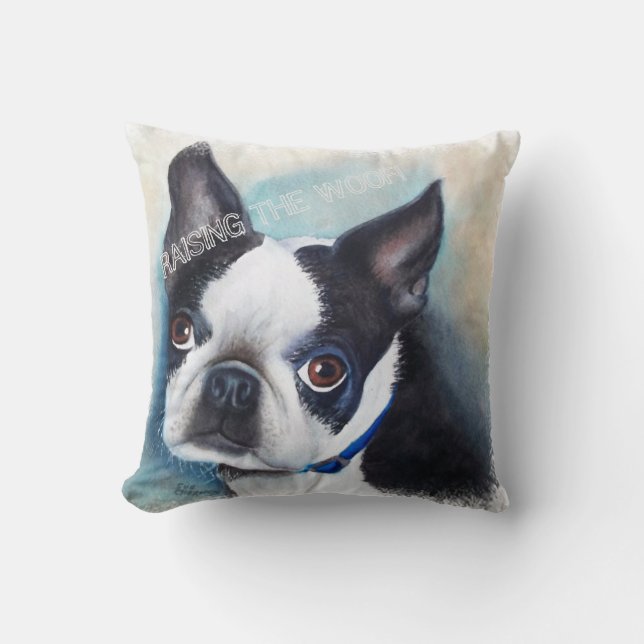 BLACK AND WHITE BOSTON TERRIER KISSEN (Vorderseite)