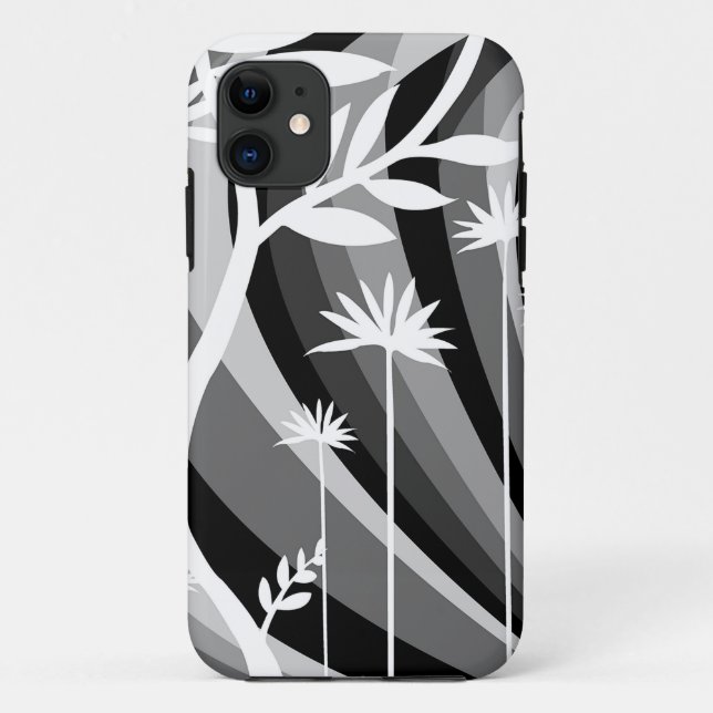 Black and White Botanical Illustration Curved Back Case-Mate iPhone Hülle (Rückseite)