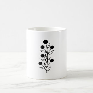 Black and White Botanical Line Art Kaffeetasse