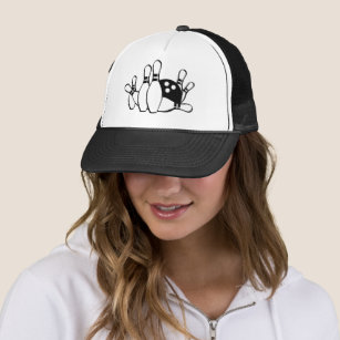 Black and White Bowling Hat Truckerkappe