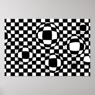 Black and White Bubbles Poster Print