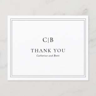 Black and White Budget Wedding Dankeschön Karte