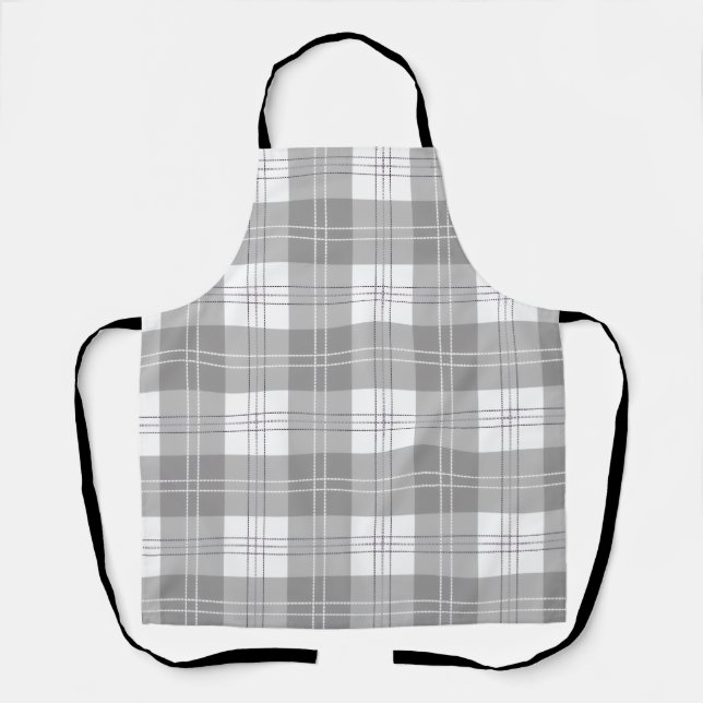 Black and White Buffalo Plaid Schürze (Vorderseite)