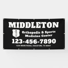 Black and White Business Banner with Logo