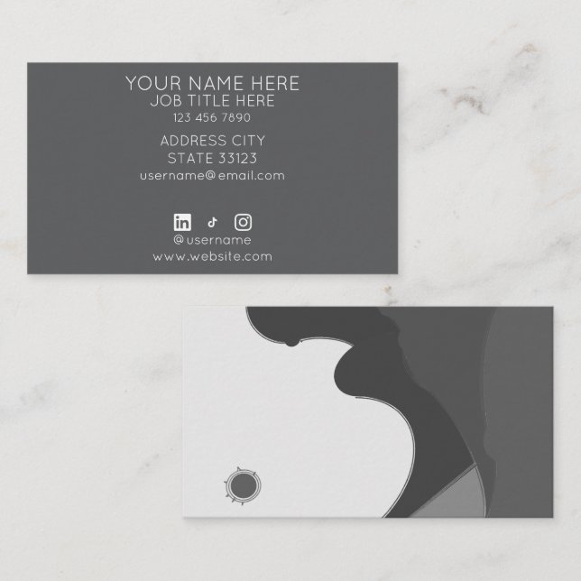Black and White Business Card Visitenkarte (Vorne/Hinten)