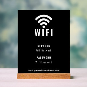 Black And White Business Company Corporate WiFi  Acrylschild