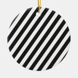 Black and White Candy Stripe Design Ornament