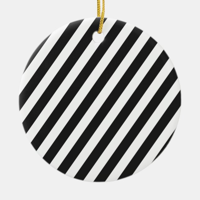 Black and White Candy Stripe Design Ornament (Vorne)
