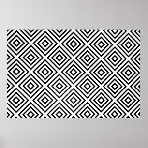 Black and white checked digital wallpaper poster