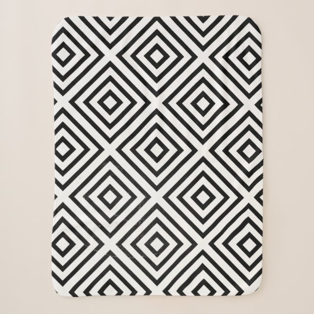Black and white checked digital wallpaper sherpadecke (Vorderseite)