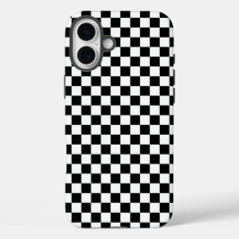 Black and white checkerboard pattern iPhone 16 plus hülle