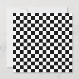 Black and white checkerboard pattern dankeskarte
