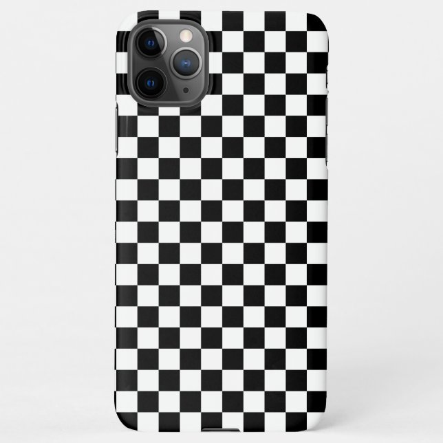 Black and white checkerboard pattern  iPhone hülle (Rückseite)