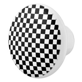 Black and white checkerboard pattern keramikknauf