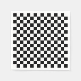 Black and white checkerboard pattern serviette