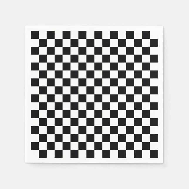 Black and white checkerboard pattern  serviette (Vorderseite)