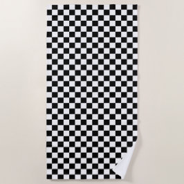 Black and white checkerboard pattern strandtuch