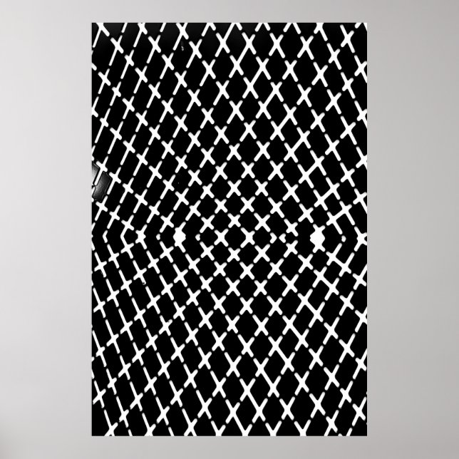 Black and white checkered illustration poster (Vorne)