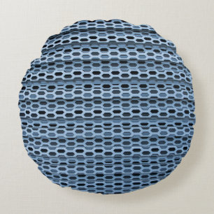 Black and white checkered textile rundes kissen