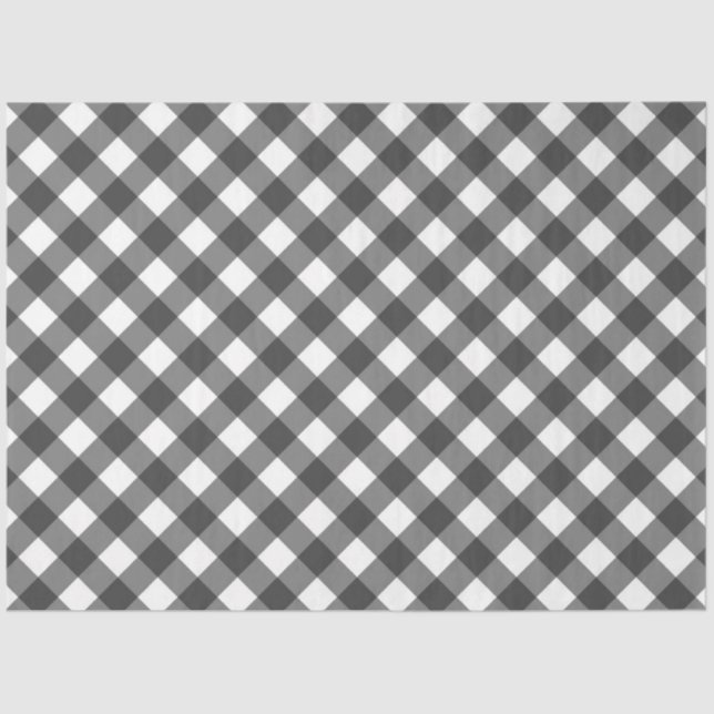 Black and White Checkered Tissue Paper Seidenpapier (Vorderseite)