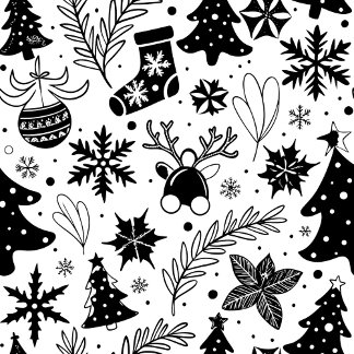 Black and White Christmas Socken