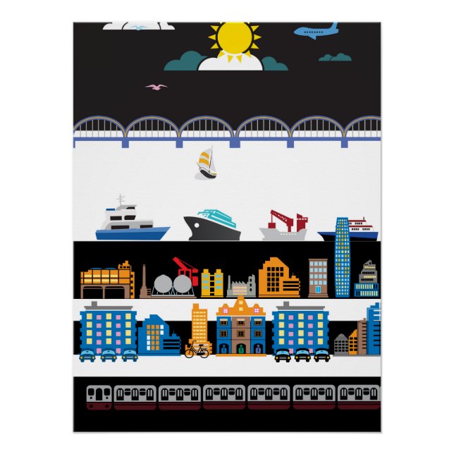 Black and White City Poster (Vorderseite)