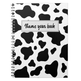 Black and white cowhide trendy rustic farm notizblock