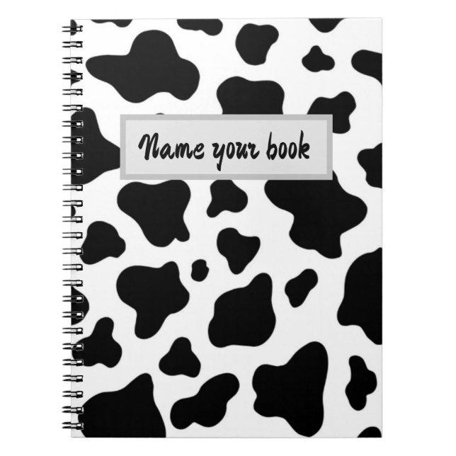 Black and white cowhide trendy rustic farm notizblock (Vorderseite)