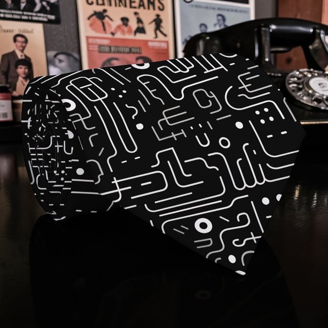 Black and White Custom Necktie Krawatte (Von Creator hochgeladen)