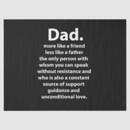 Black and White Dad Daddy Quote Birthday Seidenpapier
