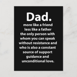 Black and White Dad Daddy Quote  Postkarte