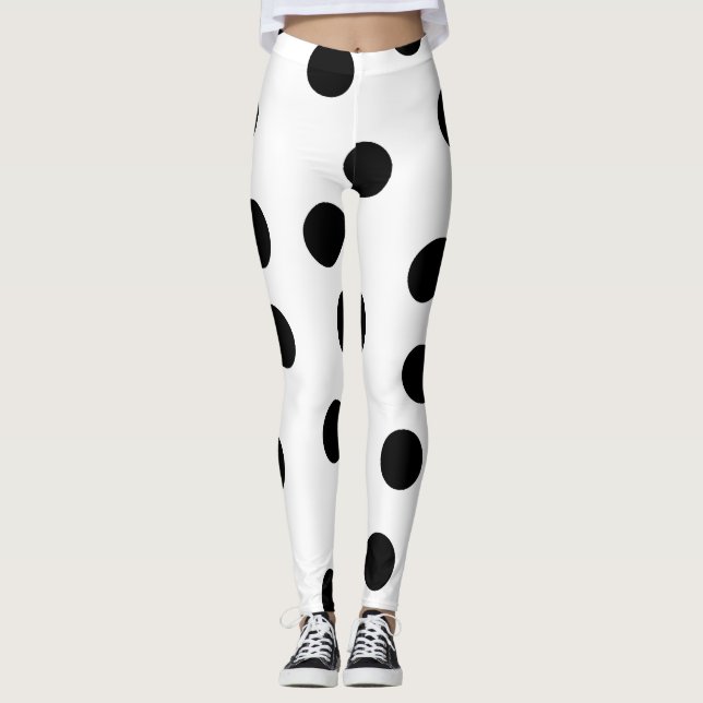 black_and_white_dalmatian_spot_pattern leggings (Vorderseite)