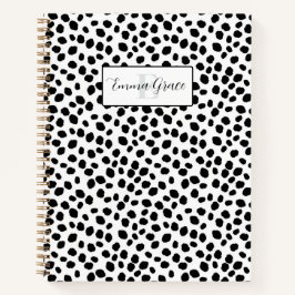 Black and white Dalmatian spot pattern notebook Notizbuch