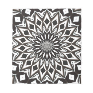 Black and White Decorative Mandala Notizblock