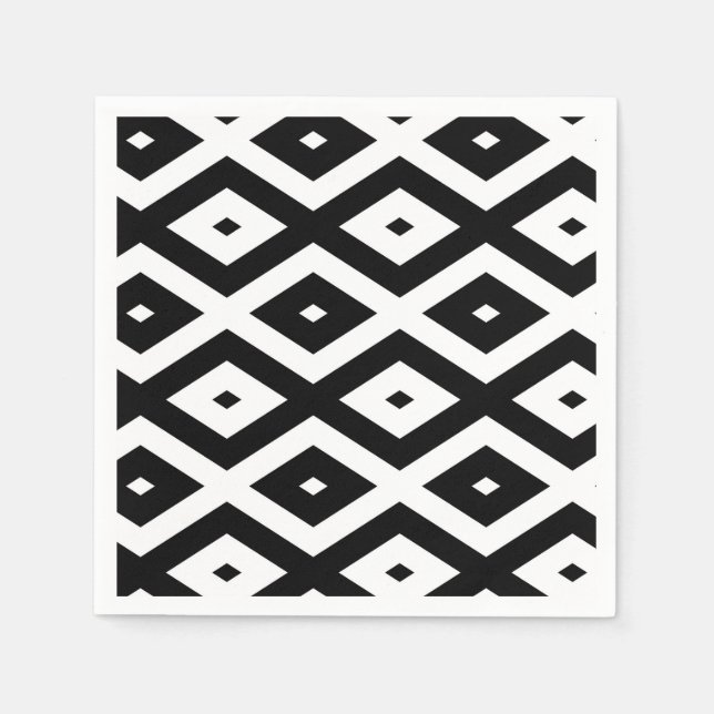 Black and white diamond pattern serviette (Vorderseite)